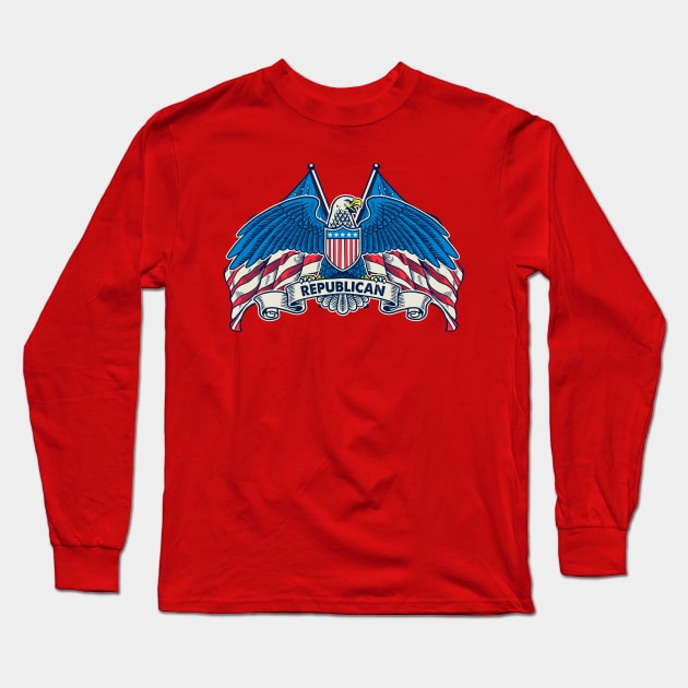 Bald Eagle Republican 2020 Long Sleeve T-Shirt by machmigo